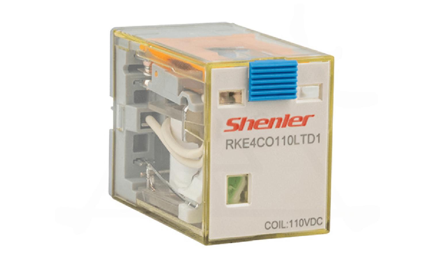 Реле RKE4CO110LTD1, 4CO, 5A(250VAC/30VDC), 110VDC, мех. индикация, тест-кнопка с блокировкой, диод +A1/-A2, LED