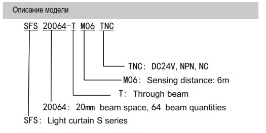 Lanbao завеса безопасности SFS series , Расстояние между лучами (мм) 40 , Количество лучей 16 , PNP NC , 25*25mm SFS40016-TM05TPC