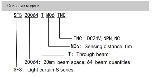 LANBAO SFS40032-TM06TPC Завеса безопасности SFS series , Расстояние между лучами (мм) 40 , Количество лучей 32 , комплект