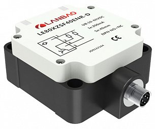 LANBAO LE80XZSN50DNR-E2 индуктивный датчик 40x80x104мм NPN NO+NC Sn=50мм разъем M12
