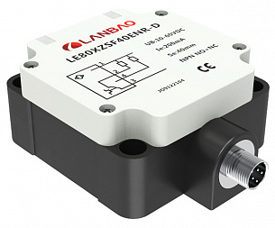 LANBAO LE80XZSN50DNR-E2 индуктивный датчик 40x80x104мм NPN NO+NC Sn=50мм разъем M12