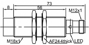 LANBAO LR18XCN08LI4M-E2 индуктивный датчик M18х81мм 4...20mA Sn=8мм Разъем М12