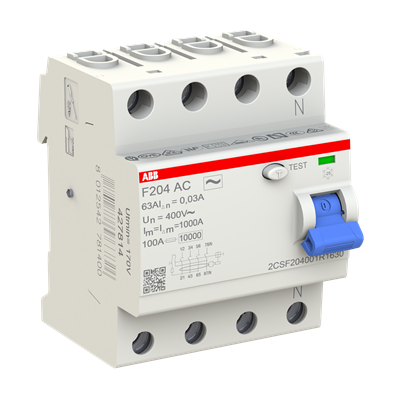 УЗО F204 AC-63/0.03, 4P 63A 30mA Inc=10kA 4M