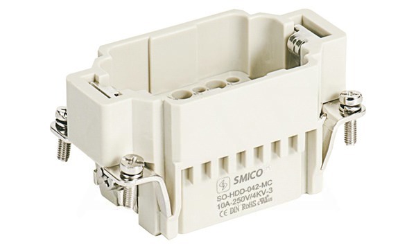 Корпус вставки контактной, размер H10B, тип вилка, 42P+PE, 10A, 250V, обжимной контакт