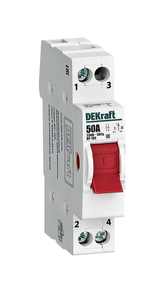 Трехпозиционный выключатель-разъединитель 1P 50A ВР-103