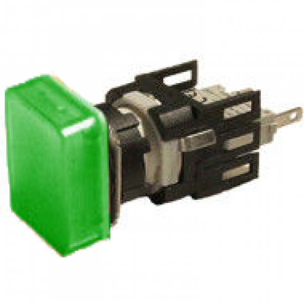 Сигнальная арматура с блоком подсветки D9 (зелёный светодиод, 24В AC/DC), зелёный цвет, серия D, IP50 D090DXY
