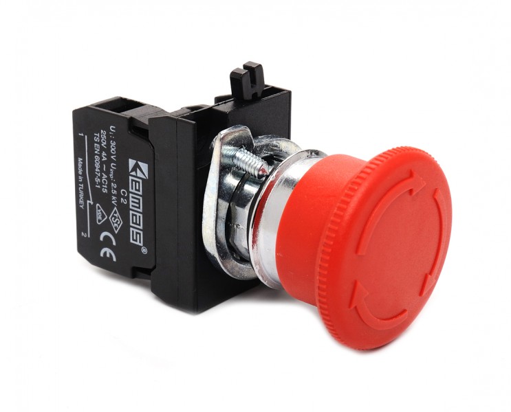 Кнопка аварийная  Ф40мм (1НЗ) (CM)