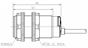 LANBAO CR30XSCF10SBC емкостной датчик M30, Sn=10мм 2-х проводный NC