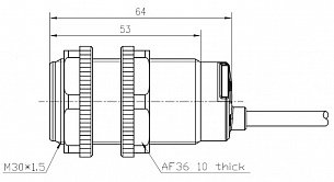LANBAO CR30XSCF10SBC емкостной датчик M30, Sn=10мм 2-х проводный NC