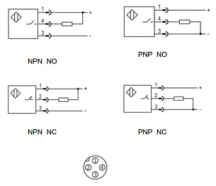 LANBAO LR18XCN08DPOQ-E2 индуктивный датчик M18 PNP NO Sn=8мм разъем M12