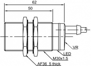 Оптический датчик LANBAO PR30-BC50DNC