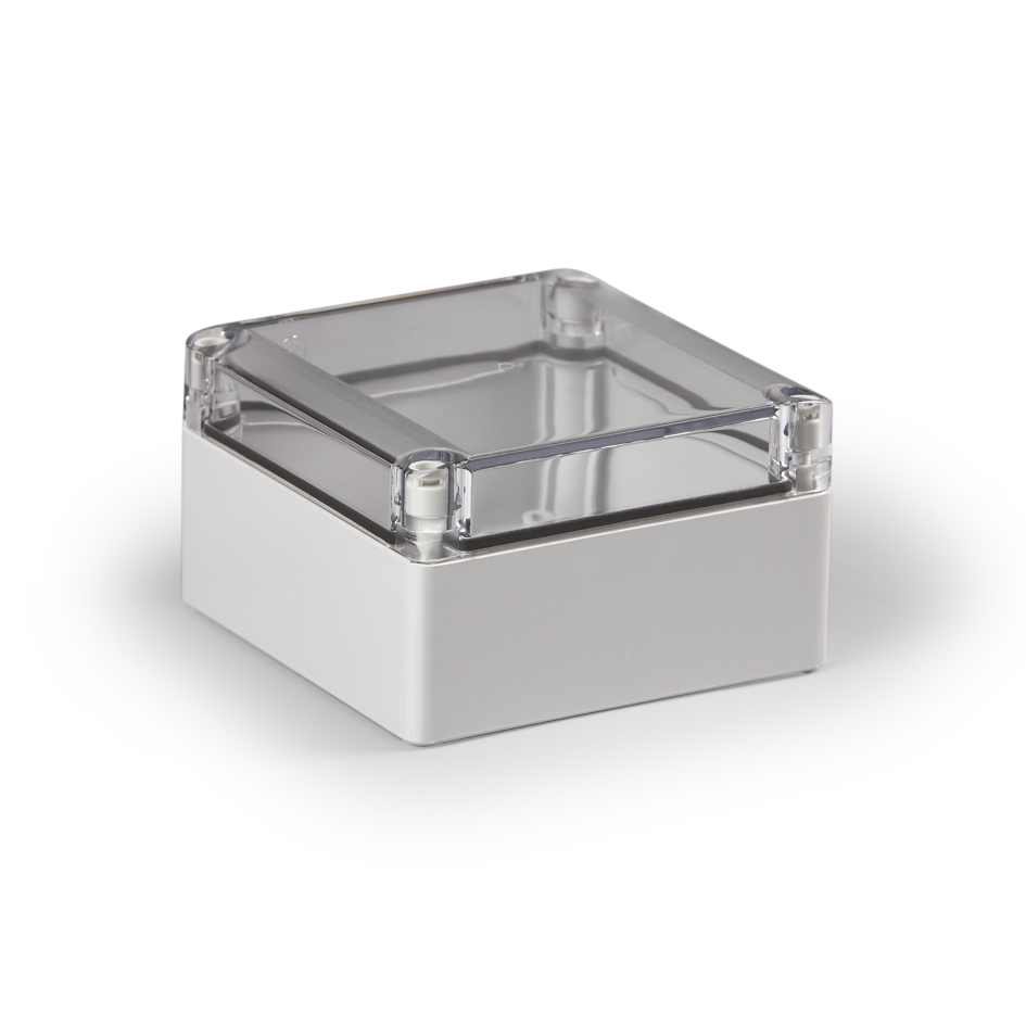 Cubo S 125 x 125 x 75 мм, 50 мм основание, глухая стенка, прозрачная крышка, PC, IP 66/67