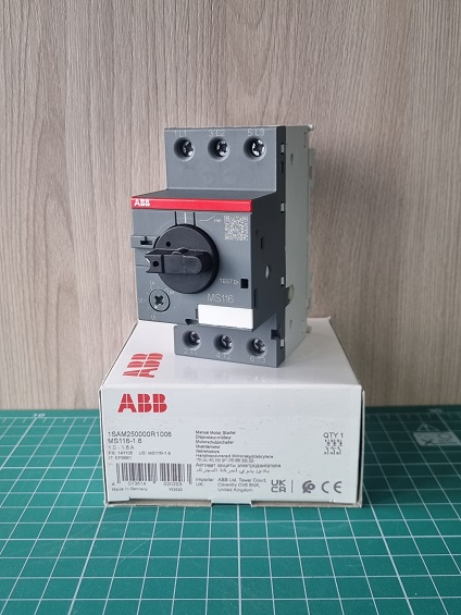 Авт. выключатель MS116-1.6, It=1...1.6A Ie=20A 0.55kW Icu=100kA CLASS-10A обрыв L