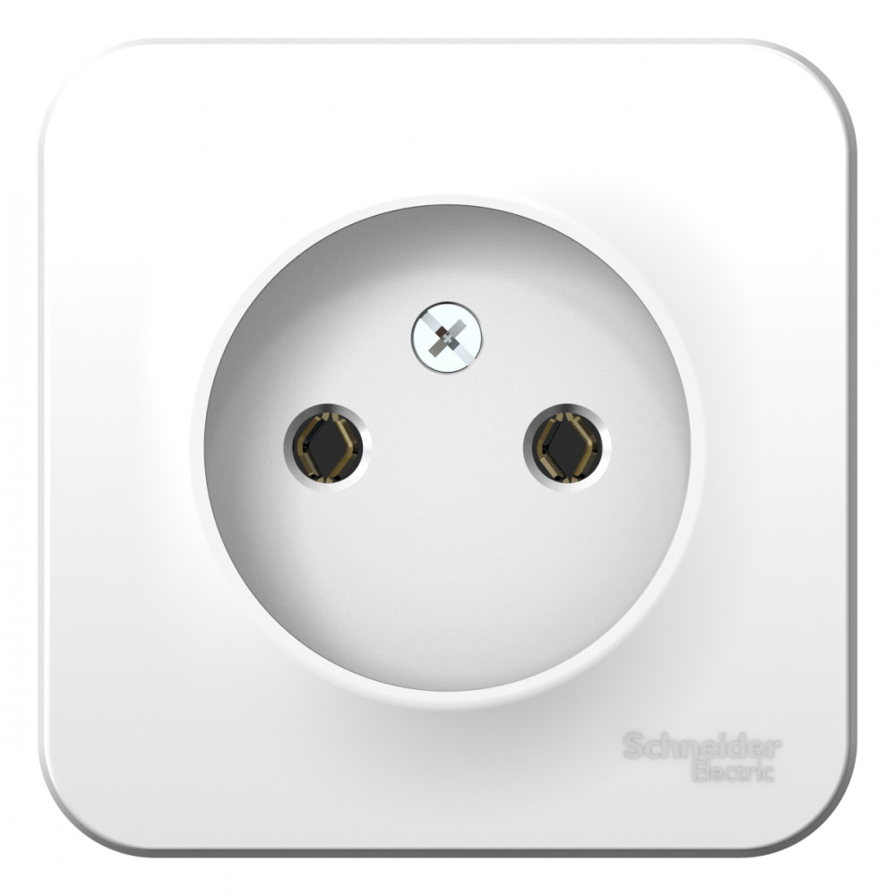 BLANCA О/У РОЗЕТКА без заземления без шторок, МЕТАЛ.ПЛ., 16А, 250В, БЕЛЫЙ