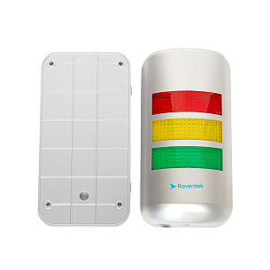RAVENTEK ROV-324F-RYG Светодиодная сигнальная колонна, 100х190мм, 24VDC, звук, IP44, 3 цвета