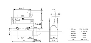 LANBAO LSAR7-141 концевой выключатель NO/NC шарнирный роликовый рычаг