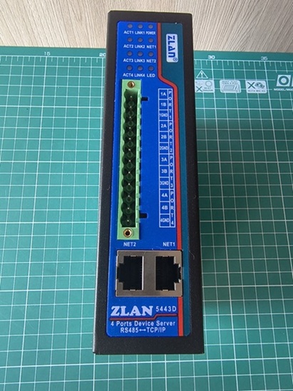 Преобразователь интерфейсов ZLAN5443D, RS-485 в Ethernet, 4xRS-485, 2xEthernet, Modbus Gateway, 24VDC, DIN35