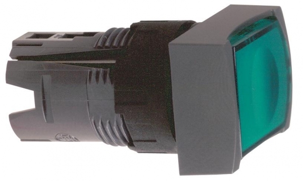 КНОПКА ПРЯМОУГ. С ПОДСВ. ЗЕЛЕНАЯ