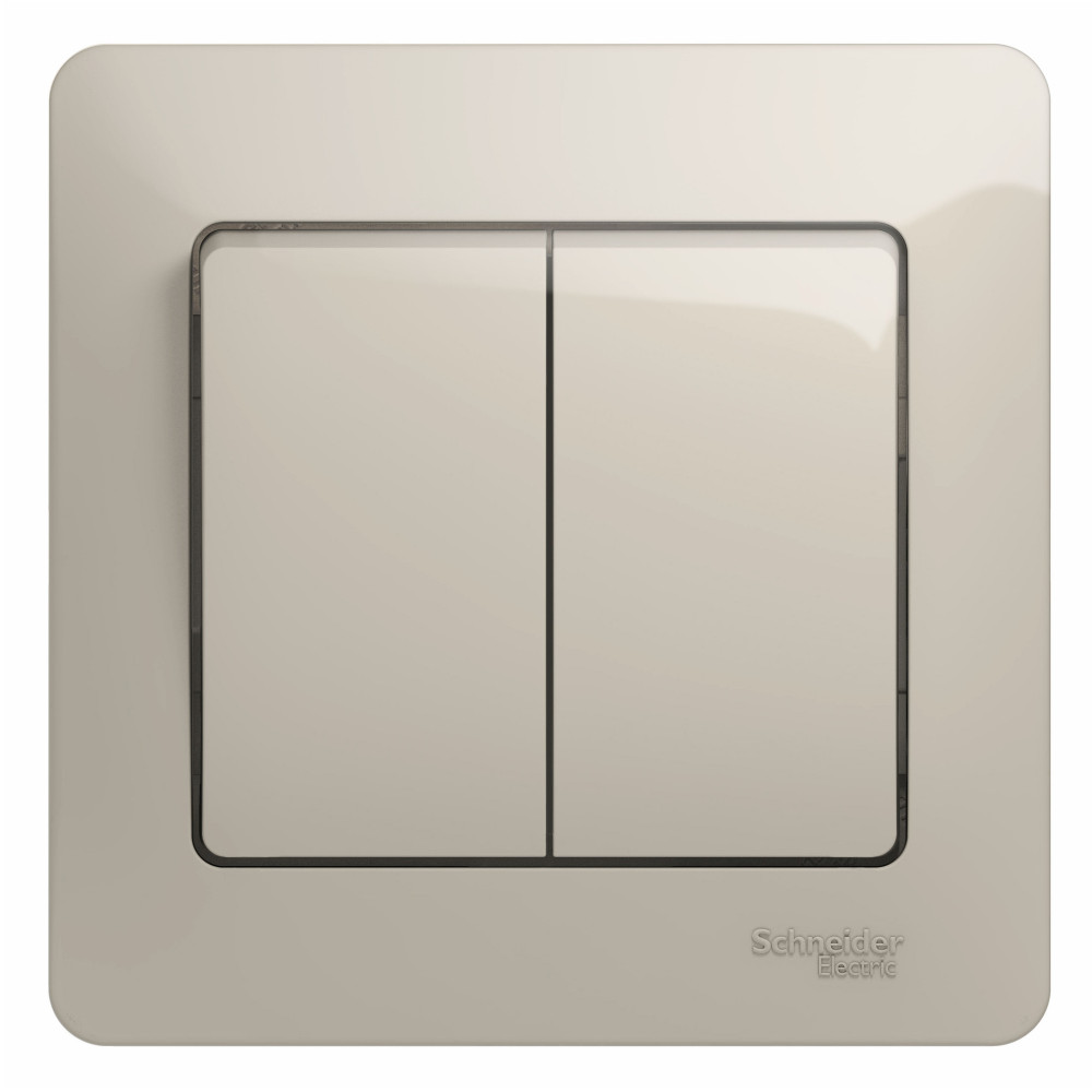 GLOSSA 2-клавишный ВЫКЛЮЧАТЕЛЬ, сх.5, 10AX, в сборе, МОЛОЧНЫЙ