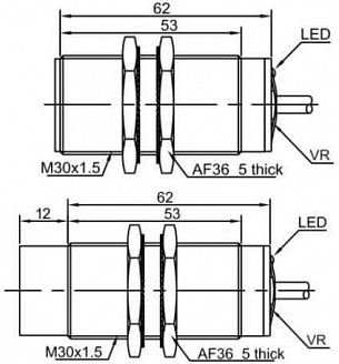 LANBAO LR30XCF10ATCJ индуктивный датчик скорости M30 10мм 2х проводный 20...250AС NC, кабель 2м