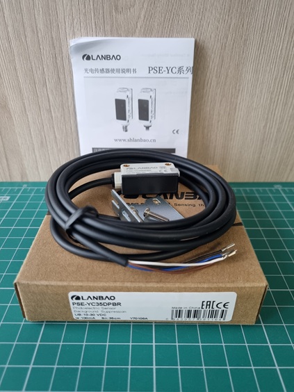 LANBAO PSE-YC35DPBR оптический датчик 32,5x20x12мм PNP NO/NC Sn=350мм BGS (D-тип) кабель 2м