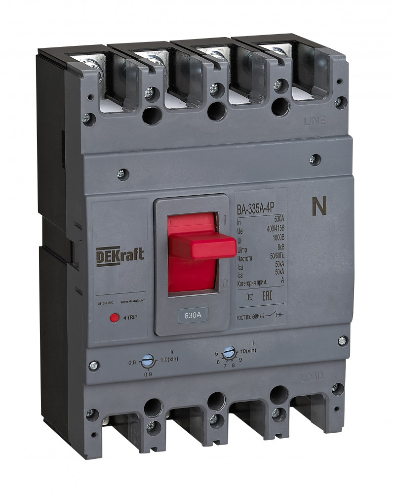 Силовой авт. выключатель 4P 630A 50кА ВА-335А