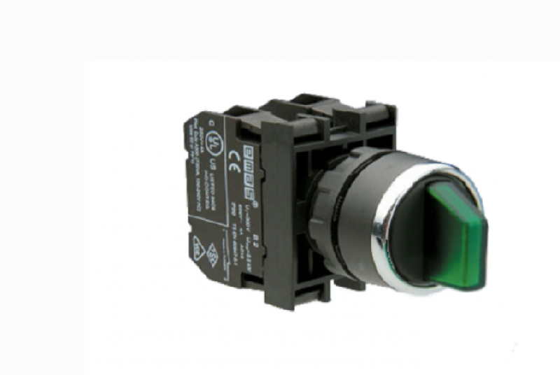 Переключатель 0-1 (1НО+1НО), с фиксацией, зелёный цвет, без блока подсветки, серия B (250В AC, 4А), IP50 B101SL20Y