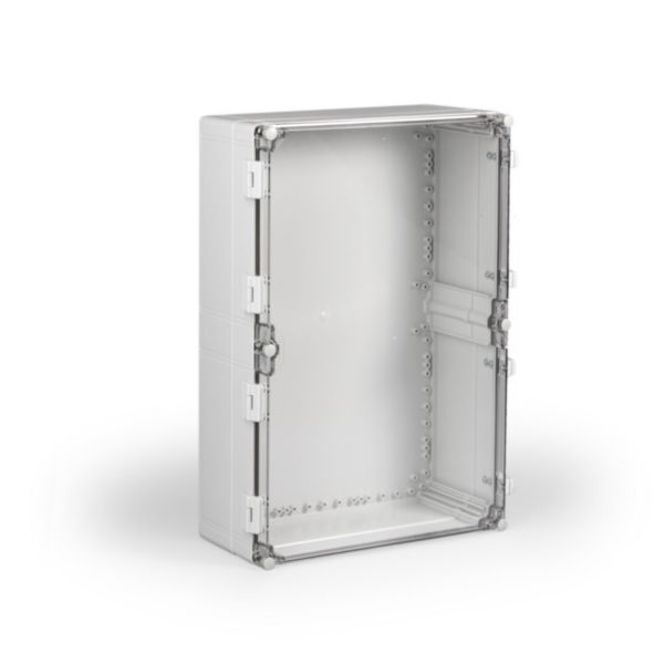 Cubo W 400 x 600 x 187, с петлями и замками, рамная вставка, прозрачная крышка, PC, IP66