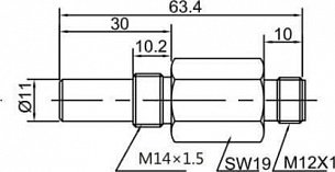 LANBAO LR14XBF03DPOB-E2 индуктивный датчик M14 PNP NO Sn=3мм 500bar разъем M12