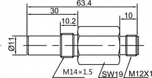 LANBAO LR14XBF03DPOB-E2 индуктивный датчик M14 PNP NO Sn=3мм 500bar разъем M12