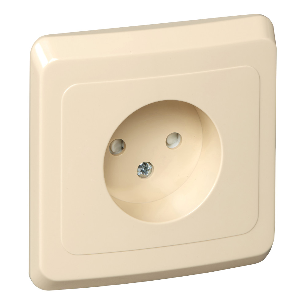 ЭТЮД С/У РОЗЕТКА без заземления со шторками, 16А 250B, КРЕМОВЫЙ