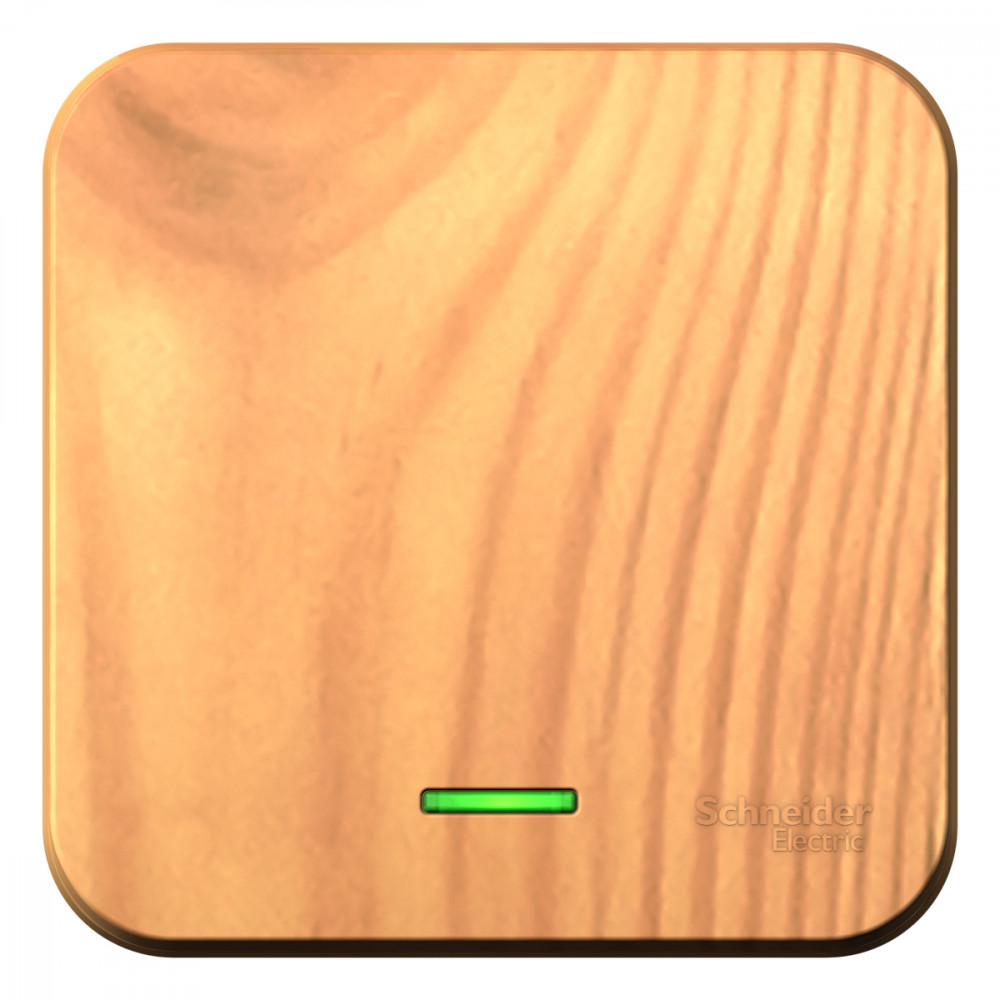 BLANCA О/У 1-клавишный ПЕРЕКЛЮЧАТЕЛЬ (сх.6) с подсветкой, ИЗОЛ.ПЛ, 10А, 250В,  ЯСЕНЬ