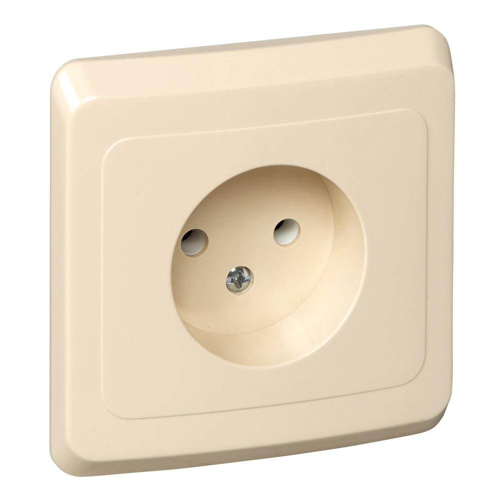 ЭТЮД С/У РОЗЕТКА без заземления без шторок, 16А 250B, КРЕМОВЫЙ