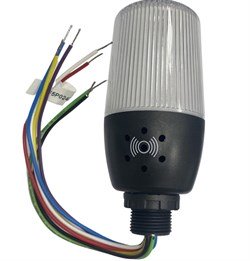 Сигнальная колонна EMAS с многоцветным модулем 24V AC/DC и зуммером, интегрированная с контроллером,кабель 2м.