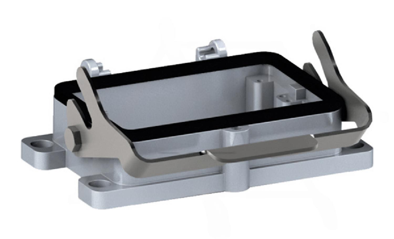 Корпус разъема, размер H48B, приборный, с фиксатором, металл, IP65, RAL 7037