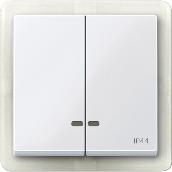 MERTEN КЛАВИША двойная с окошком д/световой индикации IP44,АКТИВНЫЙ БЕЛЫЙ, SM