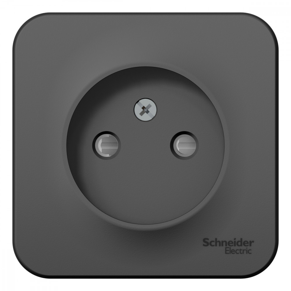 BLANCA О/У РОЗЕТКА без заземления со шторками, ИЗОЛ.ПЛ., 16А, 250В, АНТРАЦИТ