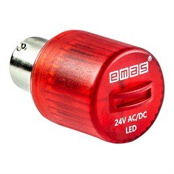 Светодиод LED, цоколь BA15S, для сигнальных колонн серии IK, красный цвет IKML024K