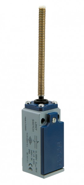 Концевой выключатель, привод металлическая пружина и пластиковым наконечником (1НЗ+1НО, мгновенное сраб.), серия L51, металлический корпус (240В AC, 3А), IP65 L51K13SOP103