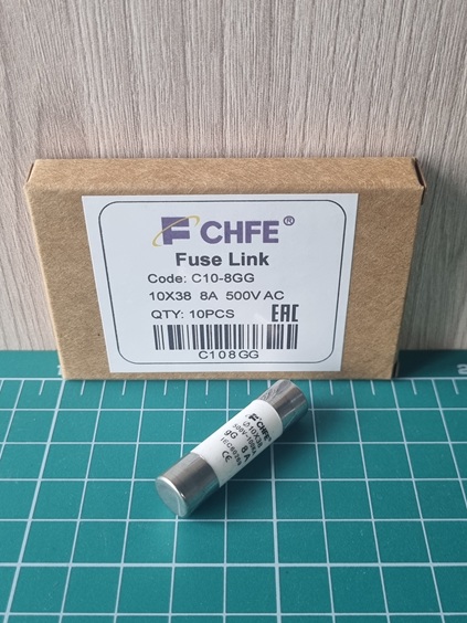 Вставка плавкая цилиндр., 8A, 500VAC, 120kA, 10x38mm, тип gG