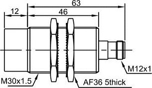 LANBAO LR30XBN15DPOW-E2 индуктивный датчик M30 PNP NO Sn=15мм разъем M12, -20...+120°С