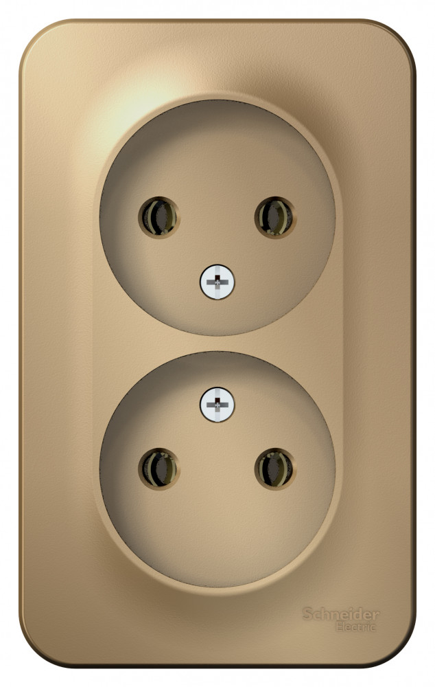 BLANCA О/У РОЗЕТКА двойная без заземления без шторок, 16А, 250В, ТИТАН