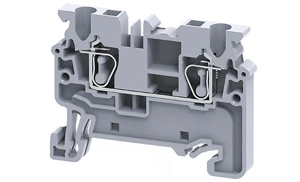 Клемма проходная CX2.5 /5x50mm, пружинная, 2 присоед., 2,5(max 4)mm2, 24A, 1000V, серая