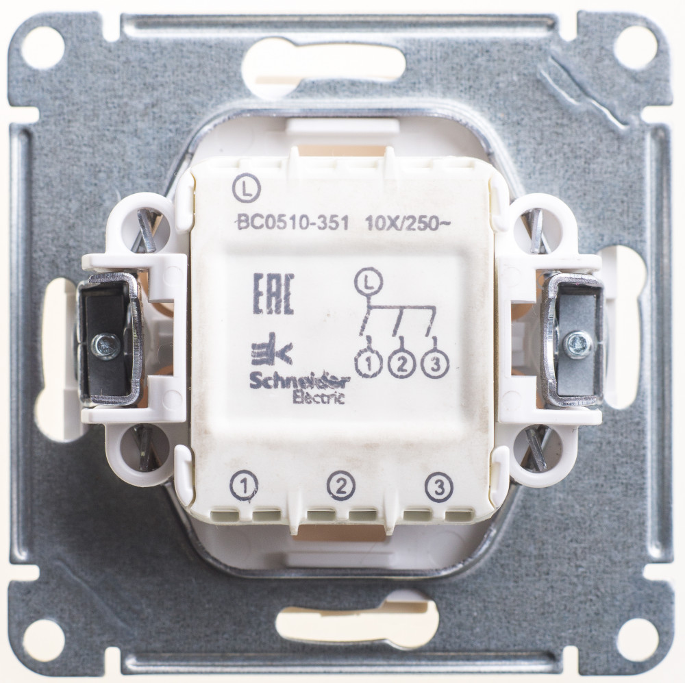 W59 3-клавишный ВЫКЛЮЧАТЕЛЬ, сх.1+1+1, 10АХ, механизм, СЛОНОВАЯ КОСТЬ