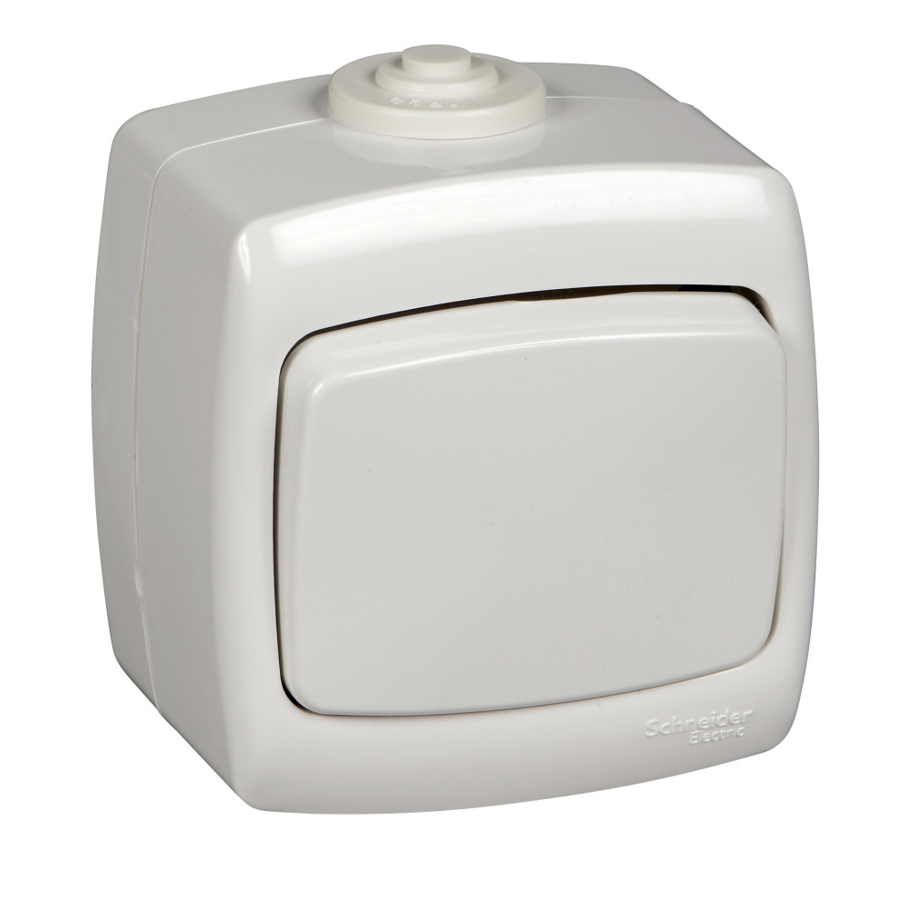 РОНДО IP44 О/У 1-клавишный ПЕРЕКЛЮЧАТЕЛЬ 6А, 250В, БЕЛЫЙ. Россия