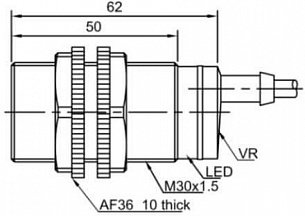 Оптический датчик LANBAO PR30S-BC100DNO