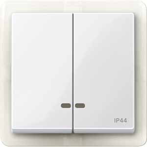 MERTEN КЛАВИША двойная с окошком д/световой индикации IP44,ПОЛ.БЕЛЫЙ, SM
