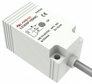 LANBAO LE30SN15DPO Датчик индуктивный 30x30x53 мм, монтаж незаподлицо, PNP, NO, с кабелем 2 м