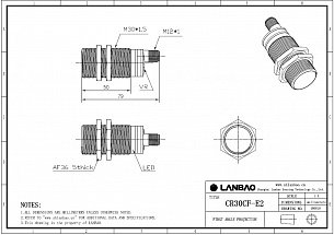 LANBAO CR30CF10DNR-E2 емкостной датчик M30 NPN NO/NC Sn=10мм разъем M12