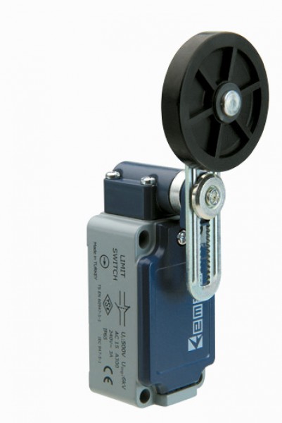 Концевой выключатель, привод реверсивный резиновый ролик 40мм с угловым действием, регулируемый (1НЗ+1НО, мгновенное сраб.), серия L52, металлический корпус (240В AC, 3А), IP65 L52K13MEL122